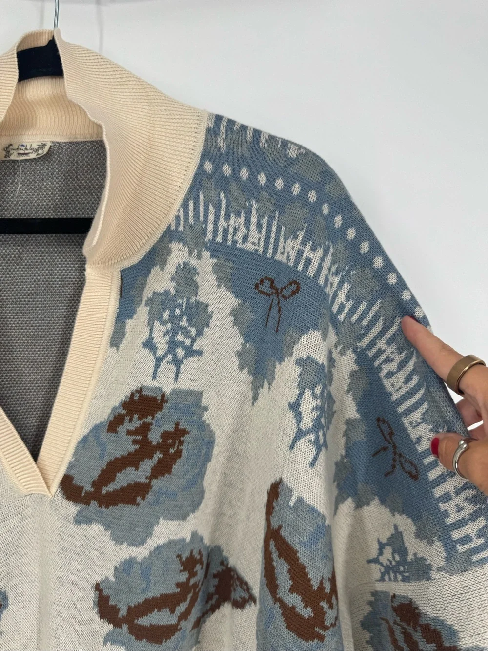 Free People Intimately Sweater Cropped Mock Neck Floral M